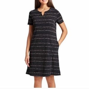 Black Striped Dress with pockets, ELLEN TRACY, Large size, pre-loved